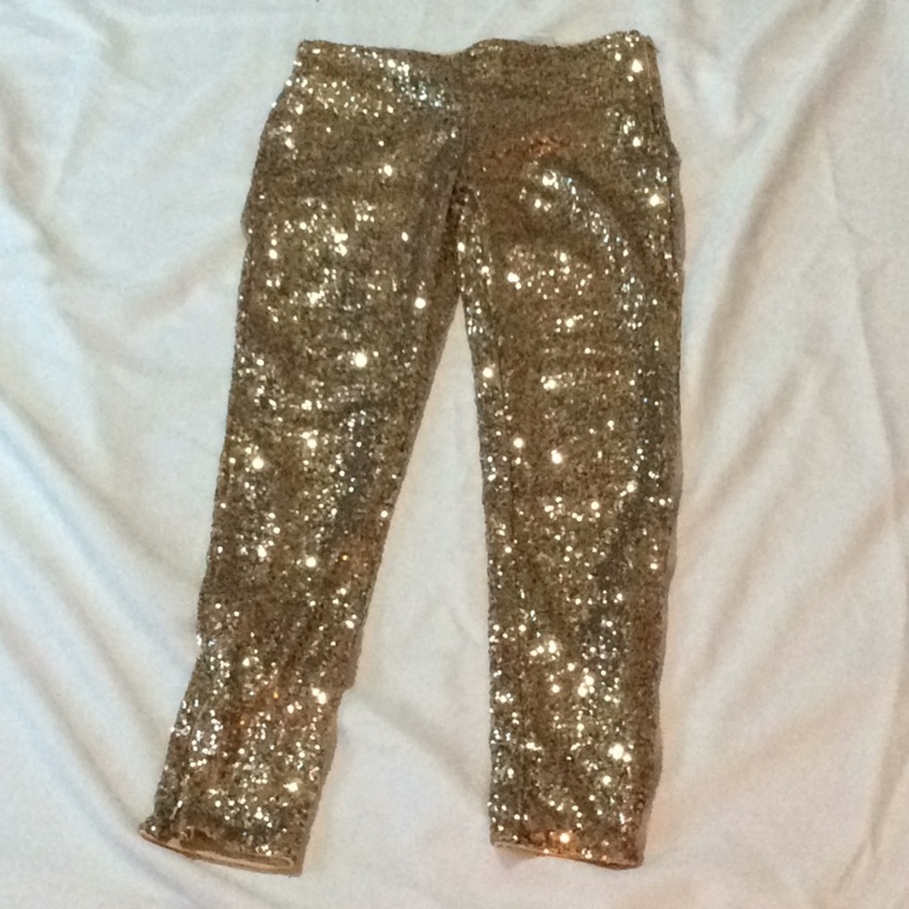 BNWT H&M GOLD SEQUIN LEGGINGS